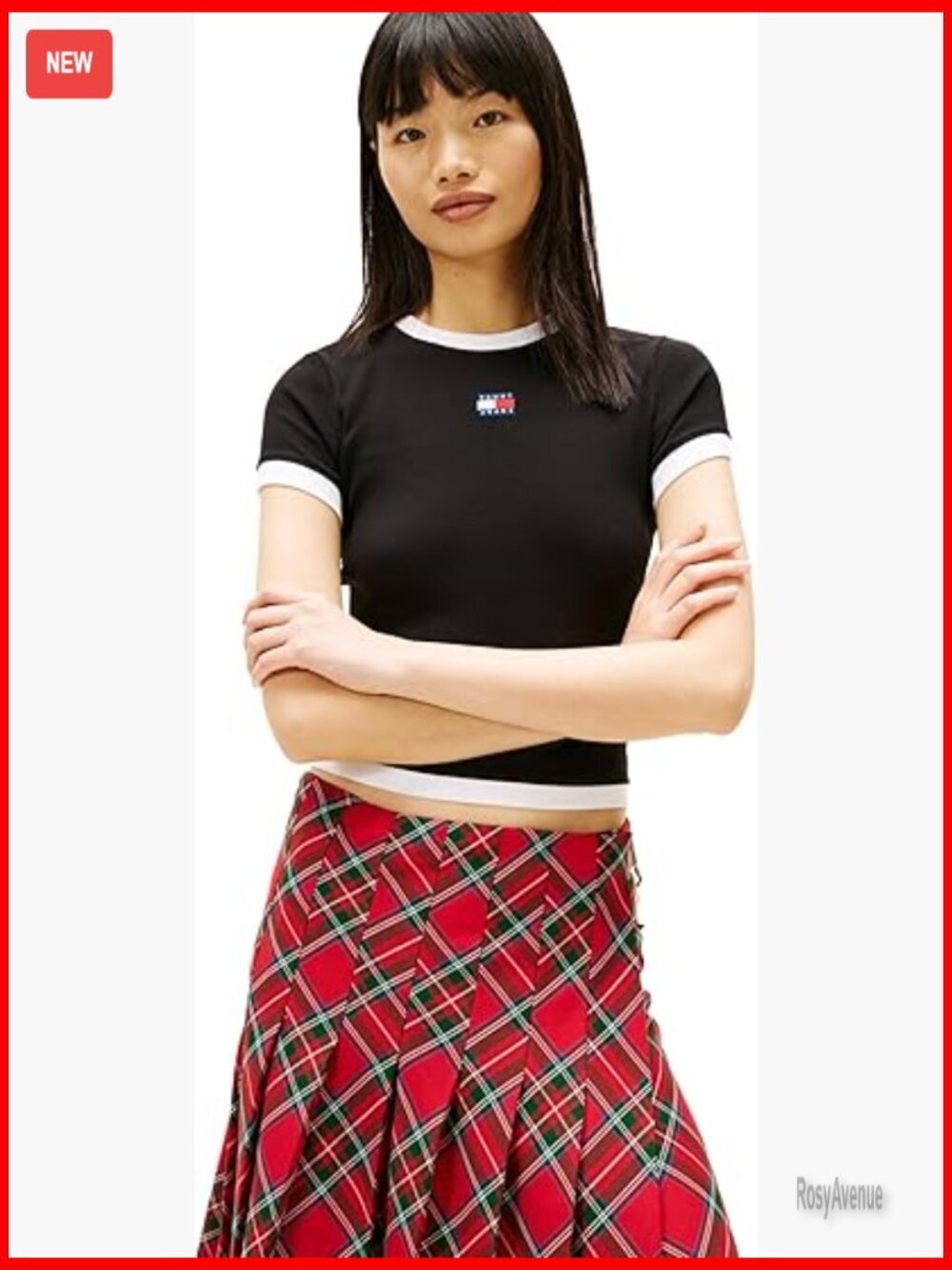 Women's Slim Fit Cotton Graphic Tee with Embroidered Logo
